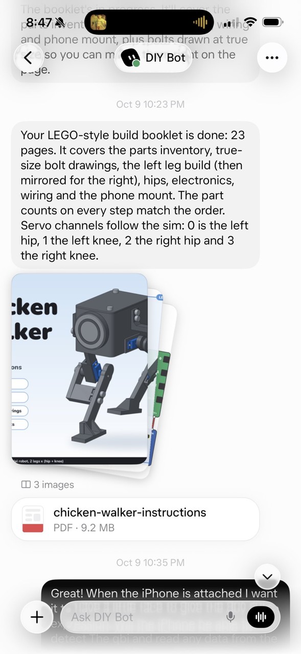 Screenshot: Never built a robot: Grok makes Lego-style assembly instructions